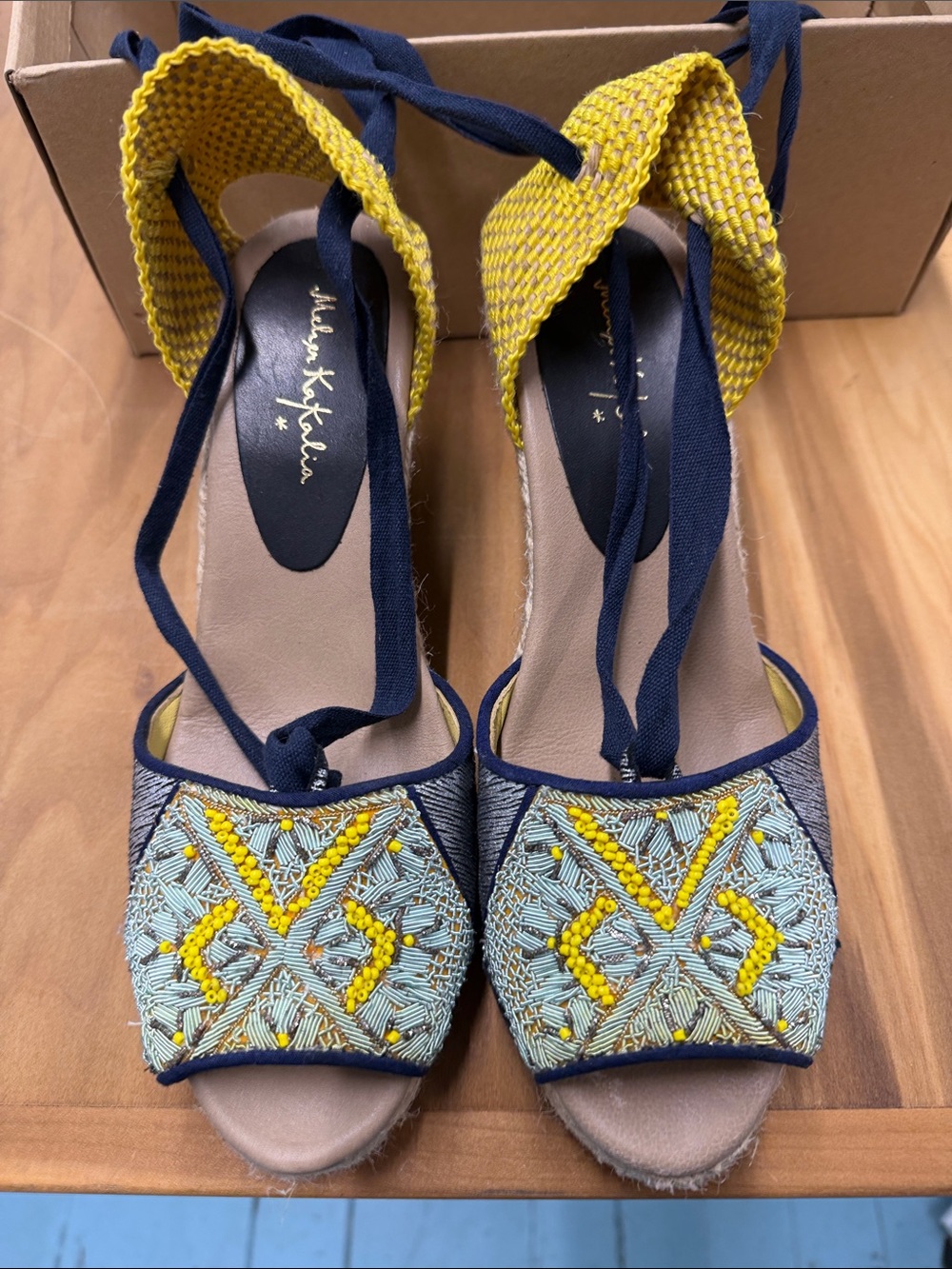 Meher Kakalia Espadrille Wedge Sandals